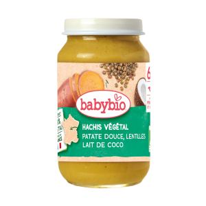 BABYBIO Био бебешко пюре Вегетарианска каша със сладък картоф, леща, кокосово мляко 6+ мес. 200гр. 