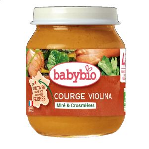 BABYBIO БИО бебешко зеленчуково пюре   ТИКВА „ЦИГУЛКА“ 4+мес. 130гр.