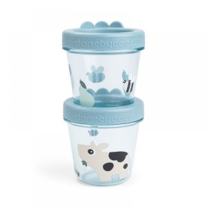 BIBS  Бебешки контейнери за храна Tiny Farm Blue 2 бр. 1256122