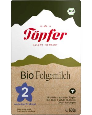 Topfer Lactana Bio 2 Адаптирано мляко  за кърмачета  от 6+ месеца 600 г