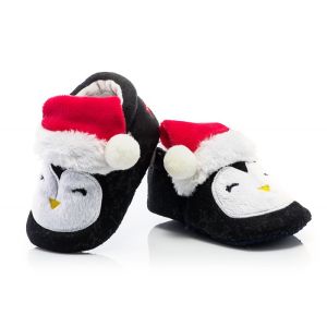 ATTRACTIVE BABY Меки Коледни бебешки -пантофки  пингвинче Модел:BFU053