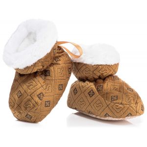 ATTRACTIVE BABY Меки бебешки ботушки -пантофки КАФЯВ Модел:BFU054