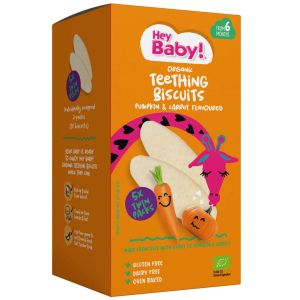 HEY BABY Био бисквитки бебешки ТИКВА И МОРКОВ 6+мес.5 x 4.2гр.