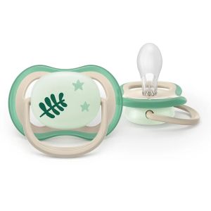AVENT Ultra Air NightTime,ортодонтски силиконови залъгалки 6-18м.,пастелни неутрални ,в кутия за стерилизиране0661.001