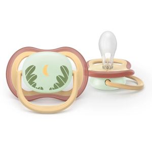 AVENT Ultra Air NightTime,ортодонтски силиконови залъгалки 0-6 м., пастелни-неутрални, в кутия за стерилизиране 0658.001