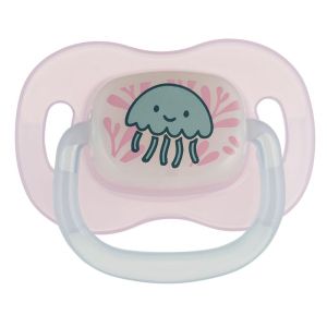 CANPOL  силиконова залъгалка тип черешка Love&Sea, 18м.+Код: 34/902/розова,синя/