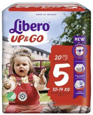  Libero Up&Go -Еднократни пелени-гащички, Размер 5 (10-14 кг.),20 бр./пак.