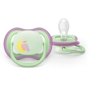 Philips AVENT ортодонтски светещи силиконови залъгалки Ultra Air , 6-18м, с картинки, в кутия за стерилизиране 0660.001
