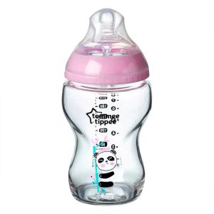 Tommee Tippee Easi Vent Стъклено шише за хранене  250мл, 0м+, момиче  0200