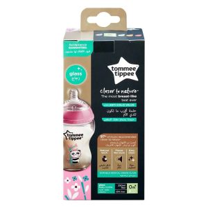 Tommee Tippee Easi Vent Стъклено шише за хранене  250мл, 0м+, момиче  0200