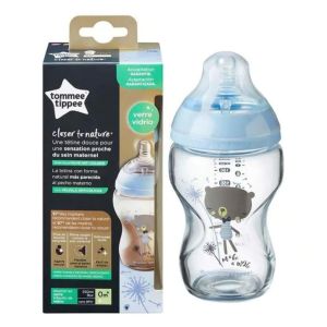 Tommee Tippee Easi Vent Стъклено шише за хранене  0м+, момче   0201