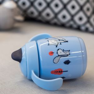 TOMMEE TIPPEE Тренировъчна неразливаща се чаша с мек н-k и дръжки SuperStar Trainer Sippee Cup 300 мл, 6м+, синя 0289