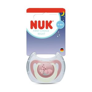 NUK Силиконова залъгалка  First Choice Night Заек 0-6м. + кутийка 175.392