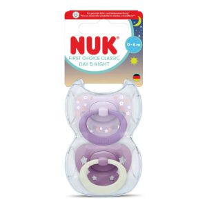 NUK FC Залъгалка силикон + кутийка 0-6 м 2 бр. DAY&NIGHT МОМИЧЕ 175.397