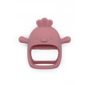 SEVI BEBE  Бебешка силиконова ръкавичка Пиле РОЗОВА BR11-2