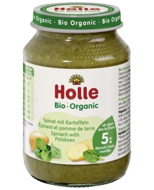  HOLLE БИО Бебешко пюре от спанак с картофи 4м+, 190 гр.  3475/210317