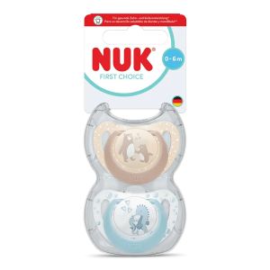 NUK FC Залъгалка силикон + кутийка 0-6 м 2 бр. МЕЧКА/ВОДНО КОНЧЕ  175.378