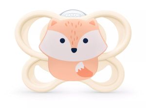 NUK Perfect Match биберон залъгалка, силикон, 0-2 мес., 2 бр., AIR, Лисица/Мече 174.005
