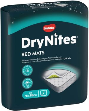 HUGGIES DRYNITES Протектори за легло 78 см/ 88 см 7 бр./пак.