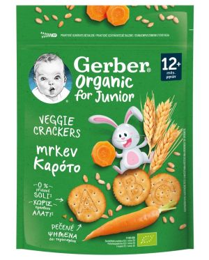 GERBER Organic Пшеничени крекери с морков,от 12-ия месец, 100g   5344
