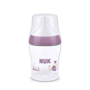 NUK Perfect Match Шише РР 150мл. със силиконов биберон за хранене S - Хипопотам