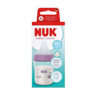 NUK Perfect Match Шише РР 150мл. със силиконов биберон за хранене S - Хипопотам
