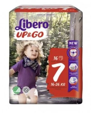   Libero Up&Go -Еднократни пелени-гащички, Размер 7(16-26 кг.), 16бр./пак.