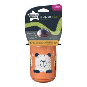 TOMMEE TIPPEE SUPERSTAR Неразл. чаша 390 мл с твърд н-к 12+м. ОРАНЖЕВА 0228