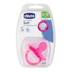 CHICCO Силиконова залъгалка PHYSIO SOFT 6-16 м. РОЗОВА N0312