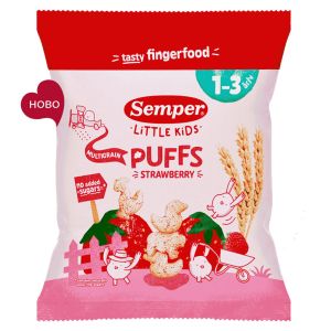 SEMPER ЕКО Многозърнест пухкав снакс животни ягода, 18 г.  4060