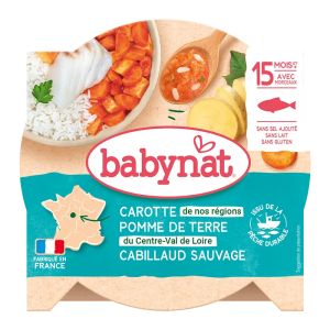 BABYBIO БИО Меню - Дива Треска с Моркови и Картофи (15+ месеца) – купичка 260г. 