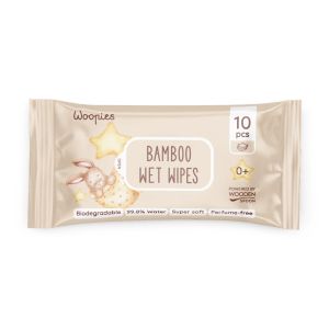 WOODEN SPOON Био Woopies Биоразградими бамбукови мокри кърпи 10бр.