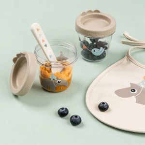 BIBS Бебешки контейнери за храна Tiny Farm бежово 2 бр. 1256123