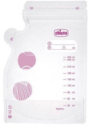 CHICCO Торбички за съхранение на кърма  250 ml, 30 броя N0119