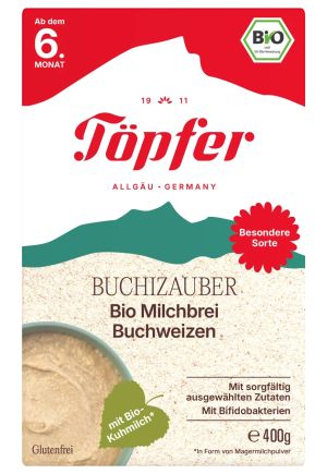 Topfer Bio Безмлечна каша Зърнено вълшебство 5м+ 200г./овес ,спелта ,ечемик/