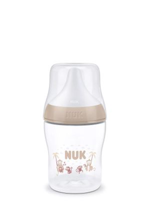 NUK Perfect Match Шише  150мл. със силик. биб. за хранене S, 0+мес., Маймуна 215.408