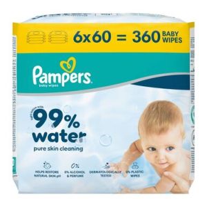 PAMPERS   Мокри кърпи Aqua Water 6x60 броя