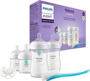 Philips Avent  Natural Response AirFree К-кт за новородено с 4 шишета за хранене и биберони, залъгалка Ultra Soft и четка за почистване