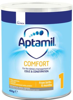 APTAMIL COMFORT 1 Мляко против колики и запек 0-6 мес. 400 гр.