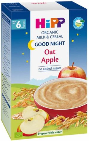 HIPP БИО  МЛЕЧНА инст. каша "Лека Нощ" с ябълка и овес 6+мес. 250гр.   3331