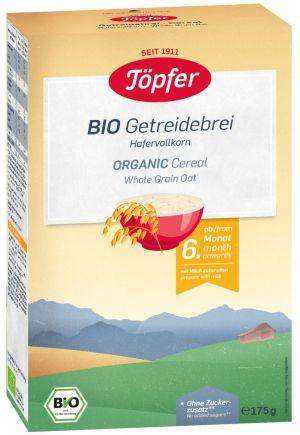 TOPFER БИО БЕЗМЛЕЧНА инст.каша пълнозърнест Овес 6+мес. 175гр.