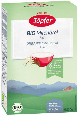 TOPFER БИО МЛЕЧНА инст.каша пълнозърнест Ориз  4+мес. 200гр.
