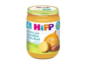HIPP БИО   Бебешко пюре Тиква с картофи и телешко месо 4+мес.190 гр.    6270