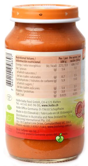 HOLLE БИО Меню спагети Болонезе 8+ мес. 220 г. 1761/ 210325