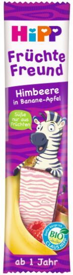 HIPP БИО Бар ЗЕБРА Малина, ябълка и банан 12+мес. 23 гр.   31362