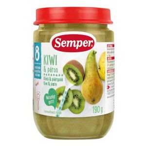 SEMPER бебешко плодово пюре  Круши и Киви 8+ мес. 190 г. 9524