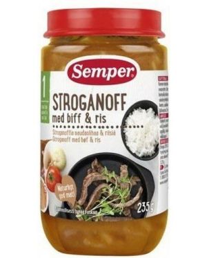 SEMPER ЯСТИЕ Бифтек Строганоф с ориз 12+ мес. 235 гр. 9617