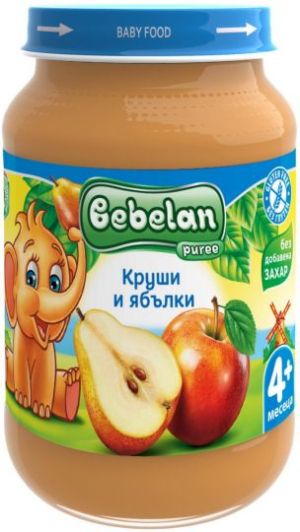 BEBELAN PUREE  бебешко пюре от Круши и Ябълки  4+ мес. 190 г.1175