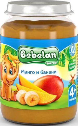 BEBELAN PUREE Бебешко пюре Манго и банани  4+м. 190 г. 1086