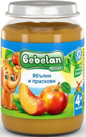 BEBELAN PUREE  Бебешко пюре Ябълки и Праскови  4+ мес.190г.4218